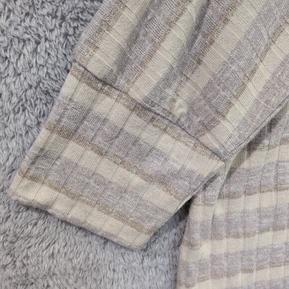 Cato Long Sleeve Striped Neutral Top Dolman Sleeve 22/24W Sweater Beige Gray - Picture 3 of 10